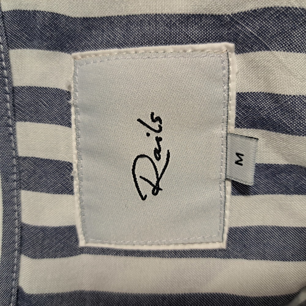 Rails Piper Ocean Women's Gray White Striped Button-Up Shirt Blouse Top Size Med - Picture 9 of 9